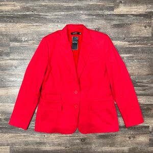 Polo Lauren Ralph Lauren Women’s Suit Red Blazer Jacket Size 14 NEW $245